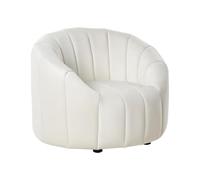 Sillón terciopelo asiento acolchado respaldo bajo blanco crema Malung