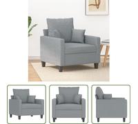 Sillón "The Living Store", color gris claro, 60 cm de altura, tapizado en tela
