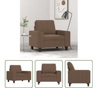 Sillón "The Living Store", color marrón, 60 cm de altura, tapizado en tela