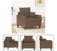 Sillón "The Living Store", color marrón, 60 cm de altura, tapizado en tela