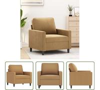 Sillón "The Living Store", color marrón, 60 cm de ancho, tapizado en terciopelo