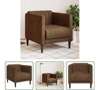 Sillón "The Living Store", color marrón, tapizado en cuero sintético con apariencia de ante