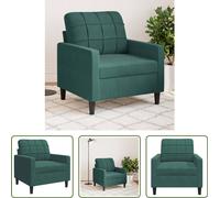 Sillón "The Living Store", color verde oscuro, 60 cm, tapizado en terciopelo