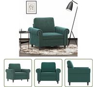 Sillón "The Living Store", color verde oscuro, 60 cm, tapizado en terciopelo
