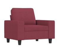 Sillón vidaXL, color burdeos, 60 cm, tapizado en tela