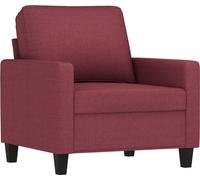 Sillón vidaXL, color burdeos, 60 cm, tapizado en tela