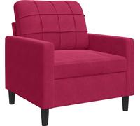 Sillón vidaXL, color burdeos, 60 cm, tapizado en terciopelo