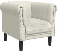 Sillón vidaXL, color crema, tapizado en terciopelo