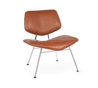 Sillón VL135 Sierra con Estructura de Cuero Coñac y Cromo