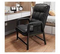 Sillones de cuero para sala de estar con reposapiés, silla de acento ergonómica, silla de salón con respaldo alto, silla reclinable individual, sillón cómodo con acolchado grueso (color: negro,