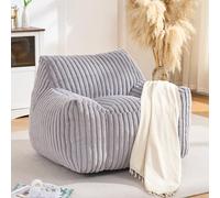 Sillones de felpa para adultos, extra grandes, de chenilla, con reposabrazos, en color gris claro