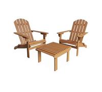 Sillones De Madera Con Reposapiés, Set De 2, Madera