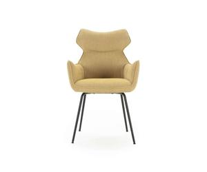 Sillones dimitri tapizados en mostaza, pack de 2 elegantes