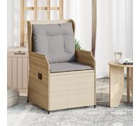 Vidaxl sillones reclinables de jardín con cojines beige 2 uds ratán pe