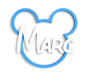 Silueta de Mickey con Nombre y Color Personalizado - Placa Decorativa para pared, puerta o habitación infantil de niño o niña - Regalo para Cumpleaños, Bautizo, Babyshower estilo W.Disney 25cm