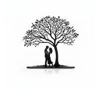 Silueta Pareja bajo el Árbol - Arte 3D Elegante-Decoración de Mesa San Valentín