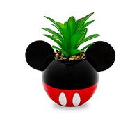 Silver Buffalo Disney Mickey Mouse - Maceta de cerámica de 7.6 cm con suculentas artificiales
