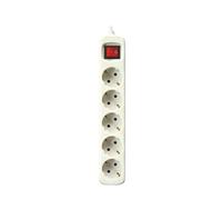 Silver Electronics 9631 Regleta Tomas con Interruptor, Blanco, 5 Enchufes / 3 Metros