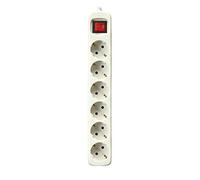Silver Electronics 9632 Regleta Tomas con Interruptor, Blanco, 6 Enchufes / 3 Metros