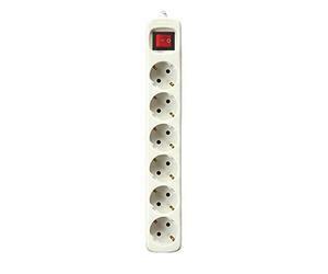 Silver Electronics 9632 Regleta Tomas con Interruptor, Blanco, 6 Enchufes / 3 Metros