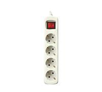 Silver Electronics 9638 Regleta Tomas con Interruptor, Blanco, 4 Enchufes / 3 Metros