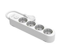 Silver Electronics - Base eléctrica multienchufe Protek Plus 4 Tomas con Interruptor Cable 1,5m IP20 Blanco