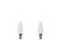 SILVER ELECTRONICS Pack x2 Bombilla LED Vela C35 filamento Crystal Frost A Class E14 485lm 2,3W 4000K 300º 30.000h