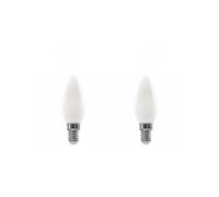 SILVER ELECTRONICS Pack x2 Bombilla LED Vela C35 filamento Crystal Frost A Class E14 485lm 2,3W 6000K 300º 30.000h