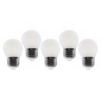 SILVER ELECTRONICS Pack x5 Bombilla LED Esférica G45 filamento Crystal Frost A Class E27 485lm 2,3W 4000K 300º 30.000h