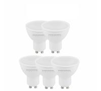 SILVER ELECTRONICS Pack x5 Bombillas LEDECO dicroica Multi-LED GU10 567lm 7W 4000K 120º 15.000h