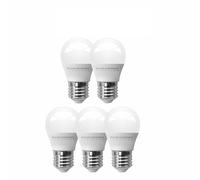 SILVER ELECTRONICS Pack x5 Bombillas LEDECO esférica E27 600lm 7W 3000K 180º 15.000h