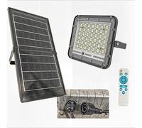 SILVER ELECTRONICS - Proyector con panel solar, batería y mando a distancia 1350lm 100W 6500K IP65 90° 25.000h carcasa gris