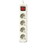 Base multiple 4 enchufes interruptor cable 1,5m blanco