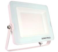 SILVER - Foco proyector LED 20W IP65 para iluminación exterior y comercial, 1600 lm, 5700 K, difusor estándar, cuerpo de aluminio ADC12/A383 y cristal, modelo 173020 White Medium