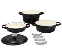 SILVERCREST® Set de cazuelas de hierro fundido (negro)