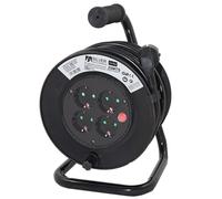 Silverht Regleta alargadera enrollacables 4 tomas 50m Negro
