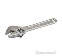 Silverline Llave Inglesa Ajustable de Acero Forjado y Galvanizado con Bocas Pulidas y Ajuste Fino - 150 Mm de Longitud y 17 Mm de Apertura