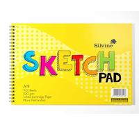 Silvine - Bloc de bocetos (A4, 40 hojas de papel de 100 g/m², color blanco liso (210 x 297 mm)