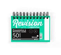 Silvine - Cuaderno de tarjetas para estudiar y presentaciones, con espiral, 50 folios, color blanco