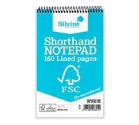 Silvine Cuaderno diario FSC de 8 x 5 pulgadas, feinta de 8 mm, 160 páginas de papel certificado FSC. Ref FSC160