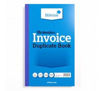 Silvine Libreta de facturas duplicadas sin carbono numerada 1-100 con hoja de índice (210 x 127 mm)