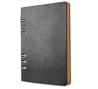 SIMDAO Cuaderno A5, cuaderno de cuero PU, cuaderno recargable de 6 agujeros, cuaderno de diario de tapa dura, cuaderno rayado para negocios, viajes, escritura, oficina, 100 páginas/200 hojas