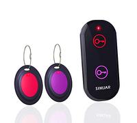 Simjar - Buscador de llaves básico con 2 receptores y 1 control remoto, control remoto inalámbrico, localizador de llaves RF, para llaves, cartera, teléfono, equipaje