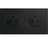 SIMON 270 Kit Clean Enchufe Doble Schuko Auto-Cover Negro 16A 250V