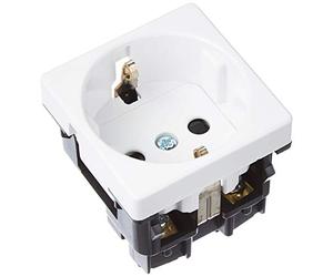 Simon 27472-65, Base de Enchufe con Tapa, Blanco/Marfil