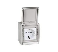 Base enchufe bipolar + TT gris Simon 44 aqua - 4490432-035