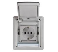 SIMON - Base de Enchufe Exterior , Estanco Toma Schuko, Serie Simon 44 Aqua, 250V 16A, Enchufe Superficie Pared, Fácil de Instalar, Embornamiento a Tornillo, Incluye Caja, Tapa y Mecanismo, Color Gris