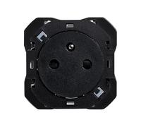 SIMON - Base de Enchufe, Toma Francesa, Serie Simon 270, Enchufe de Empotrar para Pared, 16A y 250V, Sistema Clean Apto para Interiores (IP20), Fácil de Instalar, Color Negro (20000455-098)
