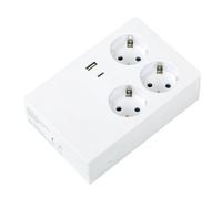 SIMON - Base Multifix, Enchufe Múltiple, 3 Tomas Shuko 16A y 2 USB C, Carga Rápida Quick Charge, Regleta con Toma Tierra, Instalación Empotrada, Pared o Superficie, Ladrón 250V, 3680W, Color Blanco