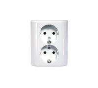 Simon brico MS540108 - Base doble monobloc empotrar blanco bolsa colgar